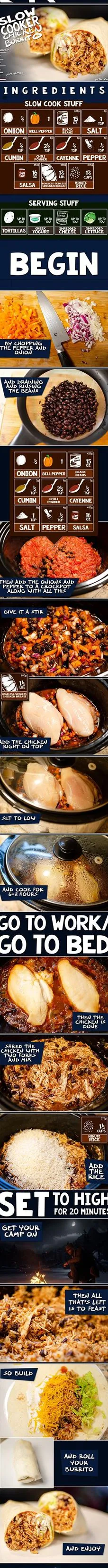 Slow Cooker Chicken Burrito