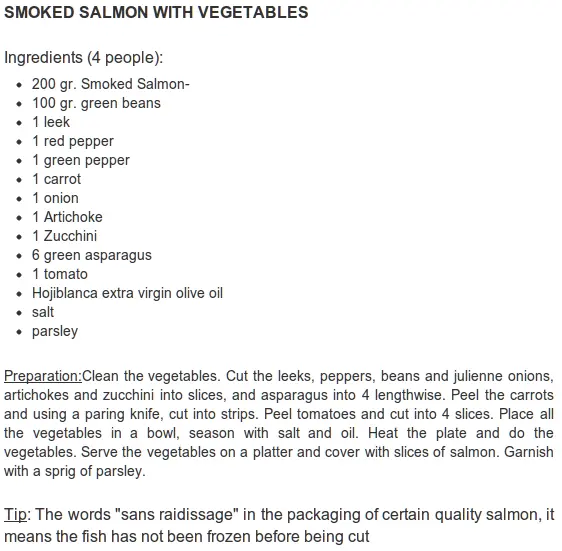 /fit/ recipe - Smoked Salmon with Vegetables